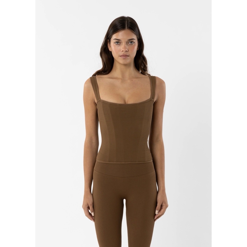 Scaena‎ Collective Everyday Corset Toffee Brown Tank Size Small